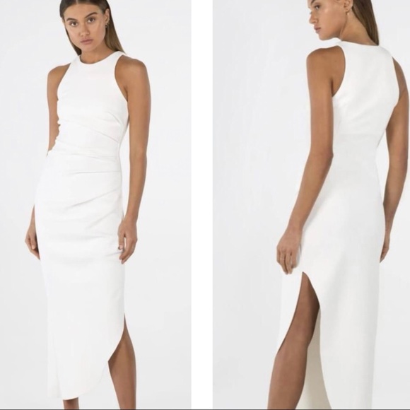 MISHA COLLECTION Dresses & Skirts - MISHA Ida asymmetrical  ivory midi dress NWT